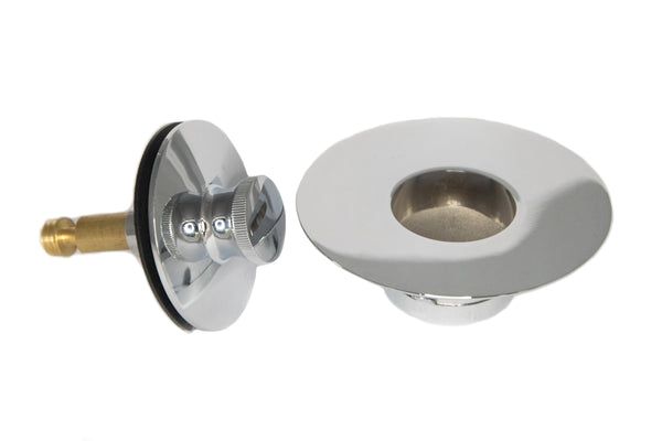 Small Non-Threaded Bathtub Lift & Turn Drain Stopper with Snap-In Flange